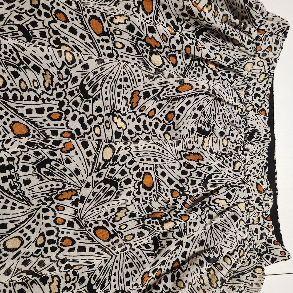 Express Black and Orange Patterned Maxi Skirt NWT - image 2